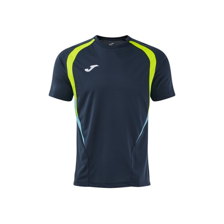 Joma Sport-Tshirt Championship 20 (wysoki komfort noszenia, rec. poliester) ciemnoniebieski/neonowy żółty męski