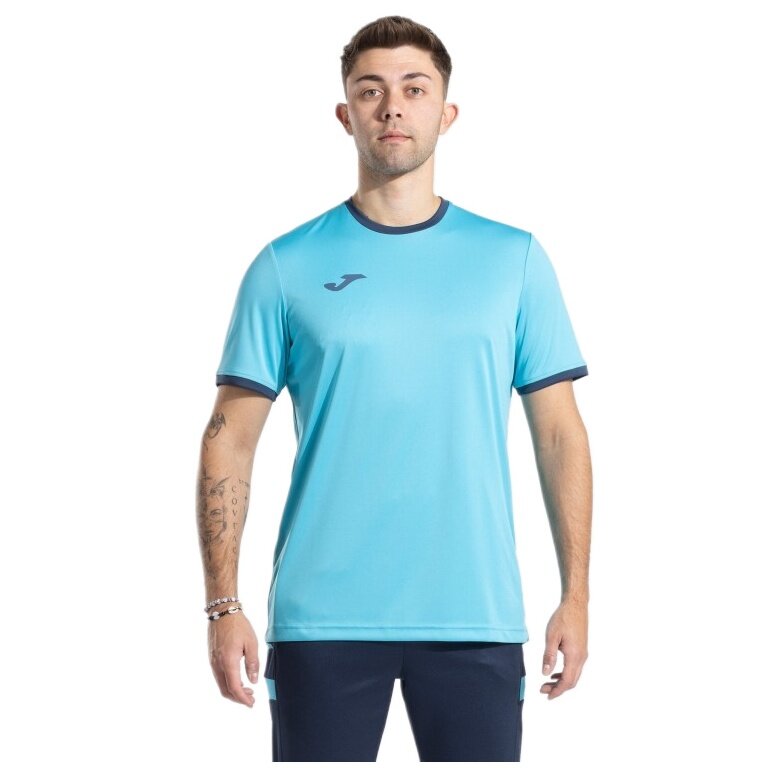 Joma Sport-Tshirt Combi Premium (100% poliester, oddychający) turkusowo-niebieski mężczyźni