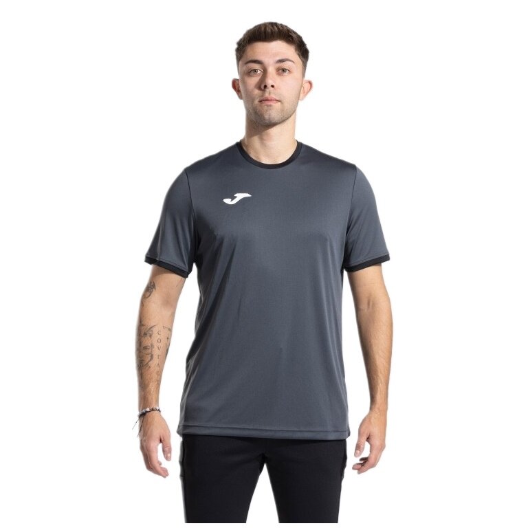 Joma Sport-Tshirt Combi Premium (100% poliester, oddychający) antracytowo-szary/czarny męski