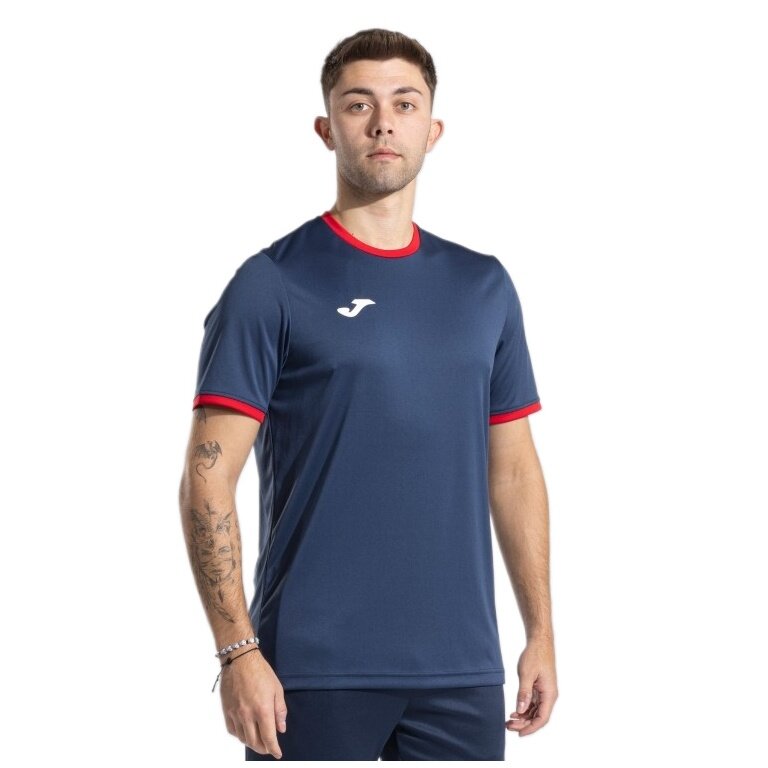 Joma Sport-Tshirt Combi Premium (100% poliester, oddychający) granatowo/czerwony męski
