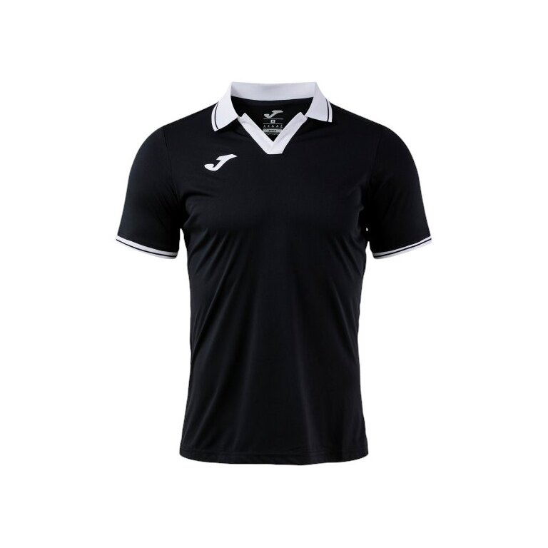 Joma Polo tenisowe Galaxy (100% rec. poliester, lekki, oddychający) czarny/biały męski