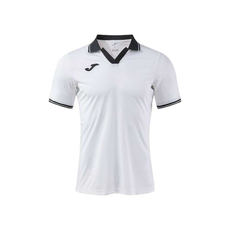 Joma Polo tenisowe Galaxy (100% rec. poliester, lekki, oddychający) biały/czarny męski