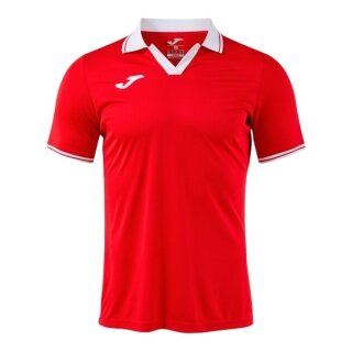 Joma Polo tenisowe Galaxy (100% rec. poliester, lekki, oddychający) czerwono/biały męski