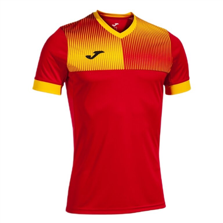 Koszulka treningowa Joma Eco Supernova (dekolt w serek, lekka, wygodna) czerwona/żółta męska