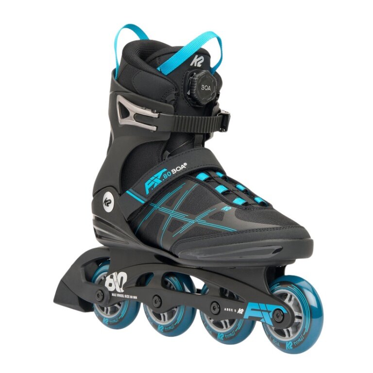 Rolki K2 Inline F.I.T. 80 Boa (kółka: 80mm/82A, łożyska: ABEC 5) czarne/niebieskie męskie