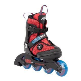 K2 Wrotki Inline Raider Boa (Kółka: 72mm Łożyska: ABEC: 3) czarne/czerwone dziecięce