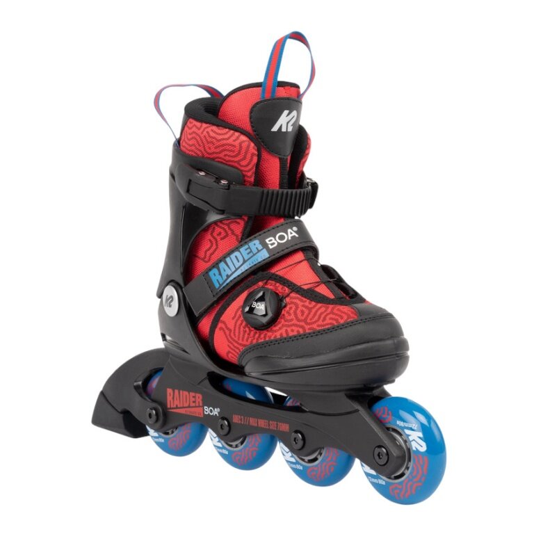 K2 Wrotki Inline Raider Boa (Kółka: 72mm Łożyska: ABEC: 3) czarne/czerwone dziecięce