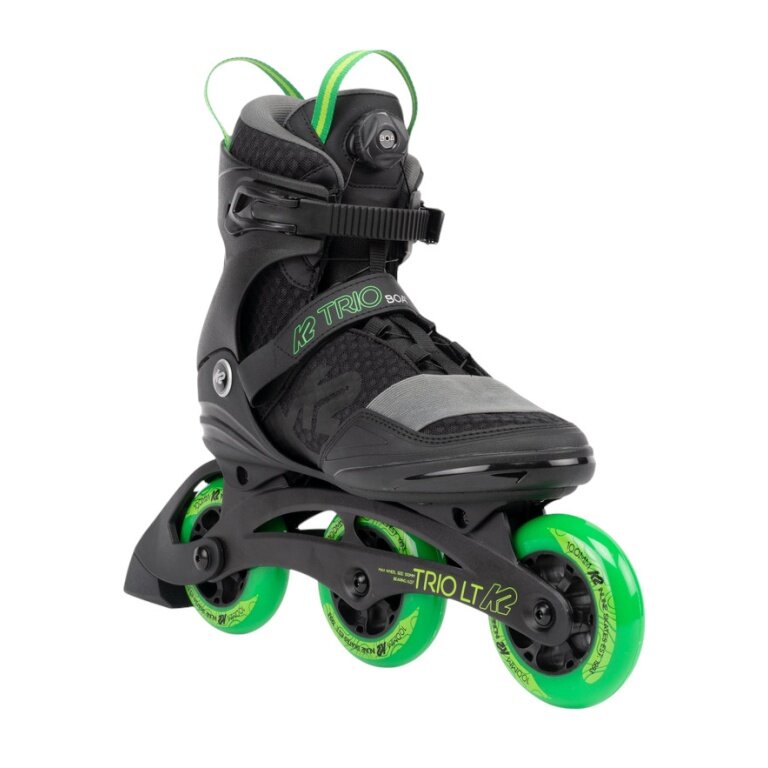 Rolki K2 Inline Skates Trio LT 100 Boa (kółka: 100mm/85A, łożyska: ILQ 7) czarne/zielone męskie