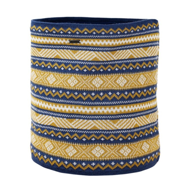 Kama wielofunkcyjna chusta (chusta na szyję) S35 - wełna merino - niebiesko-żółta - 1 sztuka