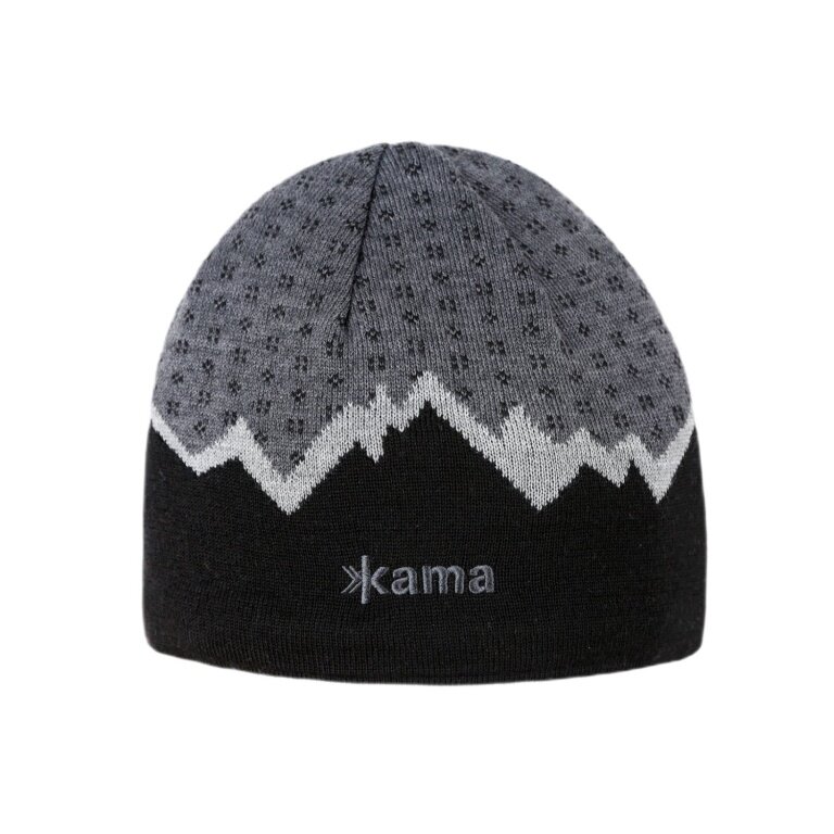 Czapka Kama Strickmütze (Beanie) A169 Kamakadze Merino - czarna/szara - 1 sztuka