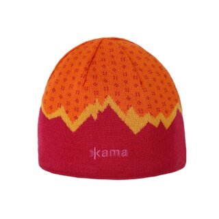 Czapka Strickmütze (Beanie) A169 Kamakadze Merino - różowo/pomarańczowa - 1 sztuka