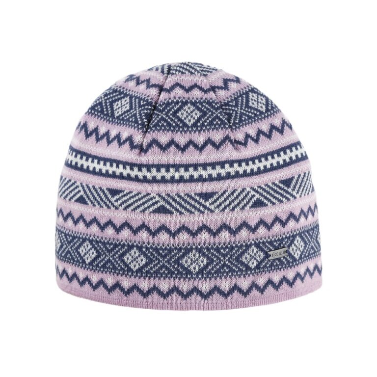 Czapka Kama Strickmütze (Beanie) A174 Merino - Damska różowa/biała/niebieska - 1 sztuka