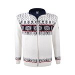 Kama Sweter Pullover 3054 Full Zip z wełny merino (materiał dzianinowy, wiatroszczelny) biały męski