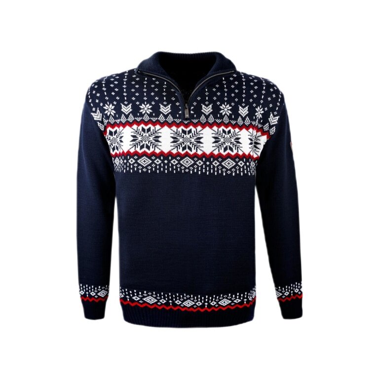 Kama Sweter Pullover 4054 Half Zip (ciepły, materiał dzianinowy) granatowy Mężczyźni