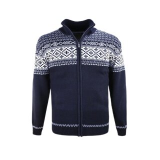 Kama Sweter Pullover 4064 Pełny Zamek (Mieszanka wełny merino) ciemnoniebieski Mężczyźni