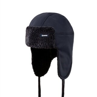 Czapka zimowa Kama (czapka na uszy) AW65 Lapon Soft Shell (wiatroszczelna) - czarna - 1 sztuka
