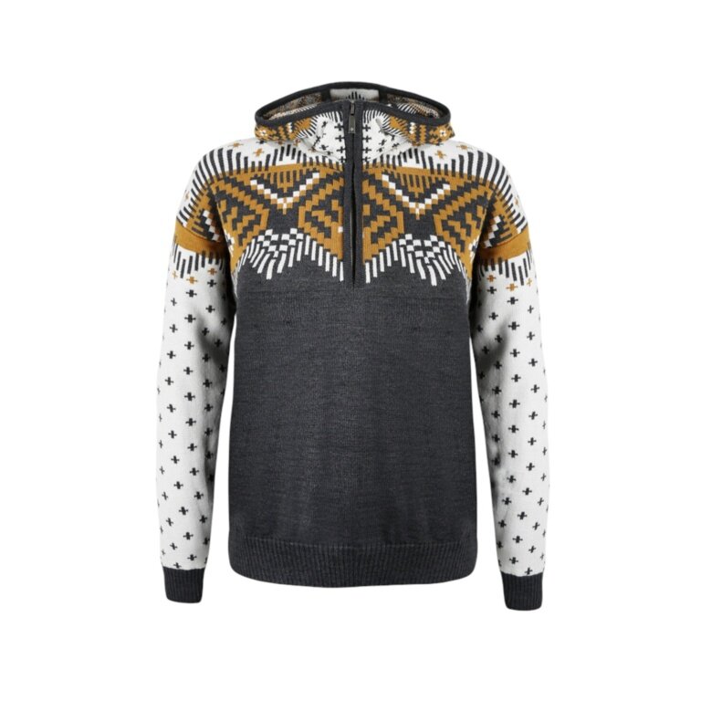 Kama bluza z kapturem 5057 Kamakadze Half Zip (mieszanka wełny merino) grafitowa szara damska