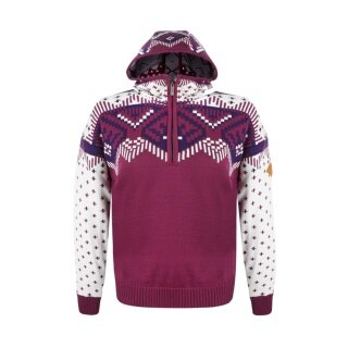 Kama bluza z kapturem 5057 Kamakadze Half Zip (mieszanka wełny merino) różowa damska