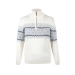Kama Sweter Pullover 5058 Half Zip (Wełna merino) biały Damski
