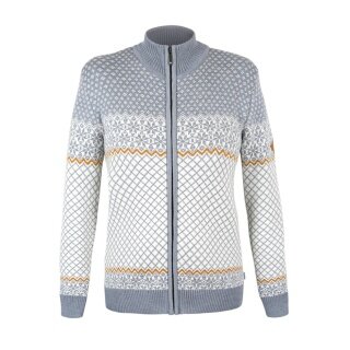 Kama Sweter Pullover 5059 Zamek Całkowity (Wełna Merino, ciepły) szary/biały Damski