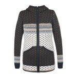 Kama Bluza z kapturem 5066 Full Zip (Sweter, mieszanka wełny merino) grafitowa szara Damska