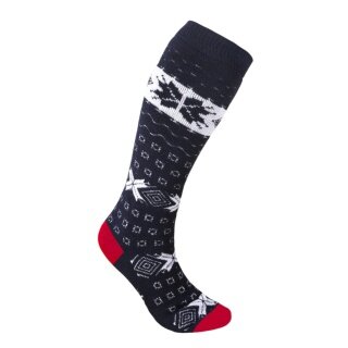 Skarpetki Kama, dziane z wełny merino F08 (mieszanka wełny merino) granatowe/białe - 1 para