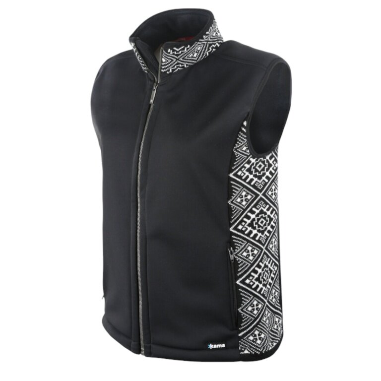 Kama Softshellowa kamizelka wędrówkowa 3010 (mieszanka wełny merino, wiatroszczelna, oddychająca) czarna męska
