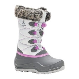 Kamik zimowe buty śniegowe Snowangel - Wyprodukowano w Kanadzie, wodoodporne - szare dziewczęce