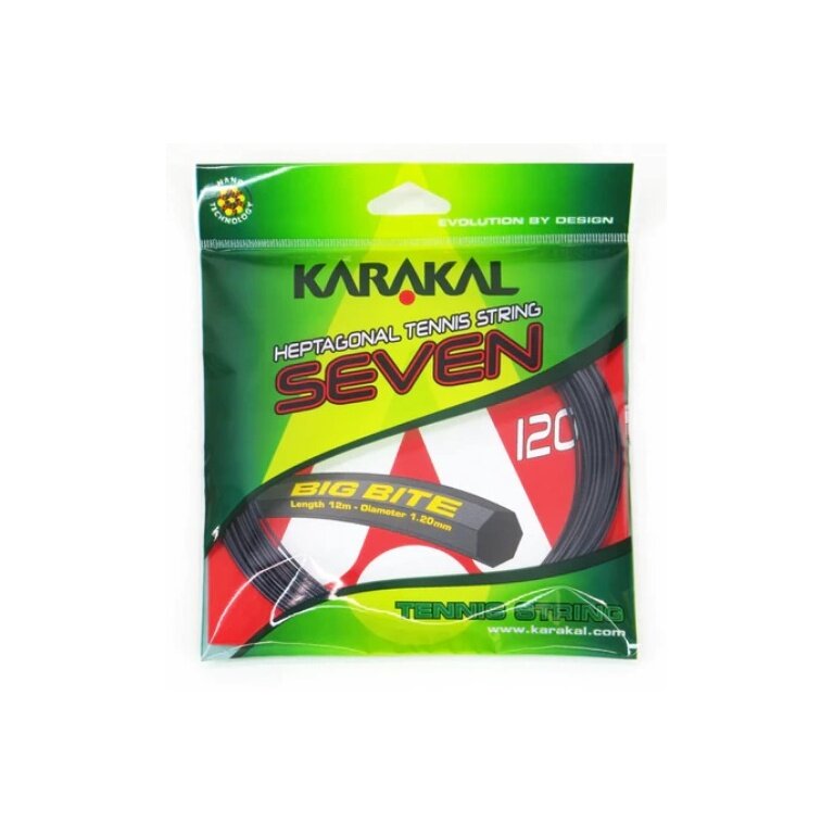 Karakal Sznur tenisowy Big Bite Seven 120 (Kontrola+Spin) czarny 12m Zestaw
