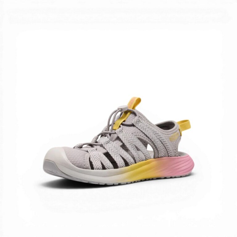 Keen Sandale Whisper Lite (system szybkiego sznurowania, do lekkich wędrówek) szary/żółty/różowy damskie