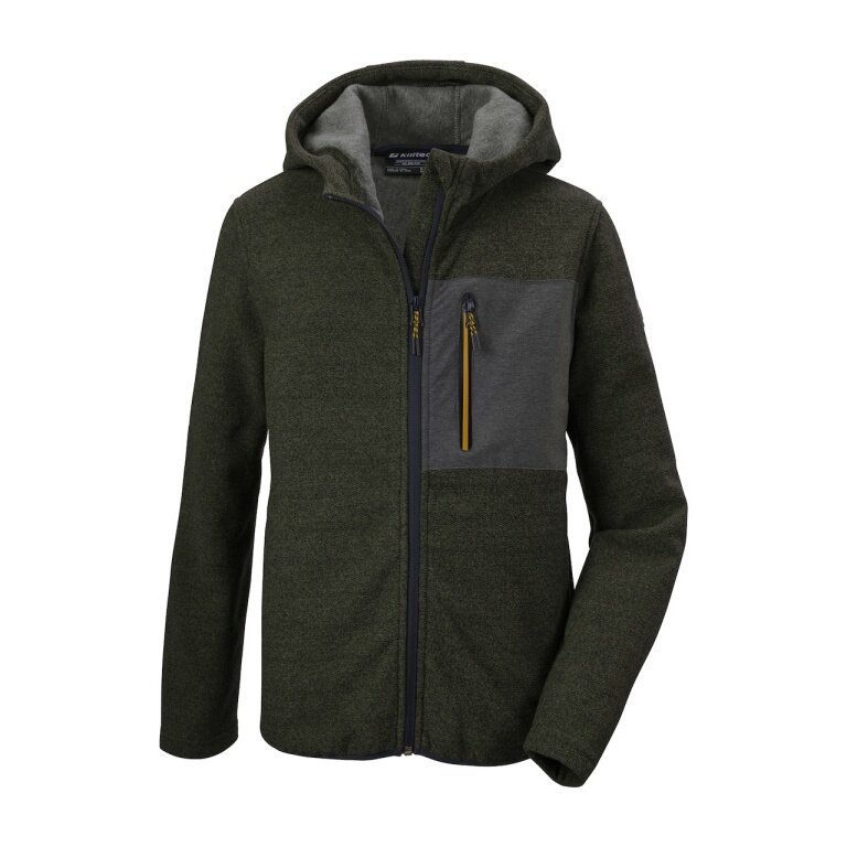 Killtec Sweter polarowy Kow 200 z kapturem (ciepły, warstwa środkowa) oliwkowy dziecięcy