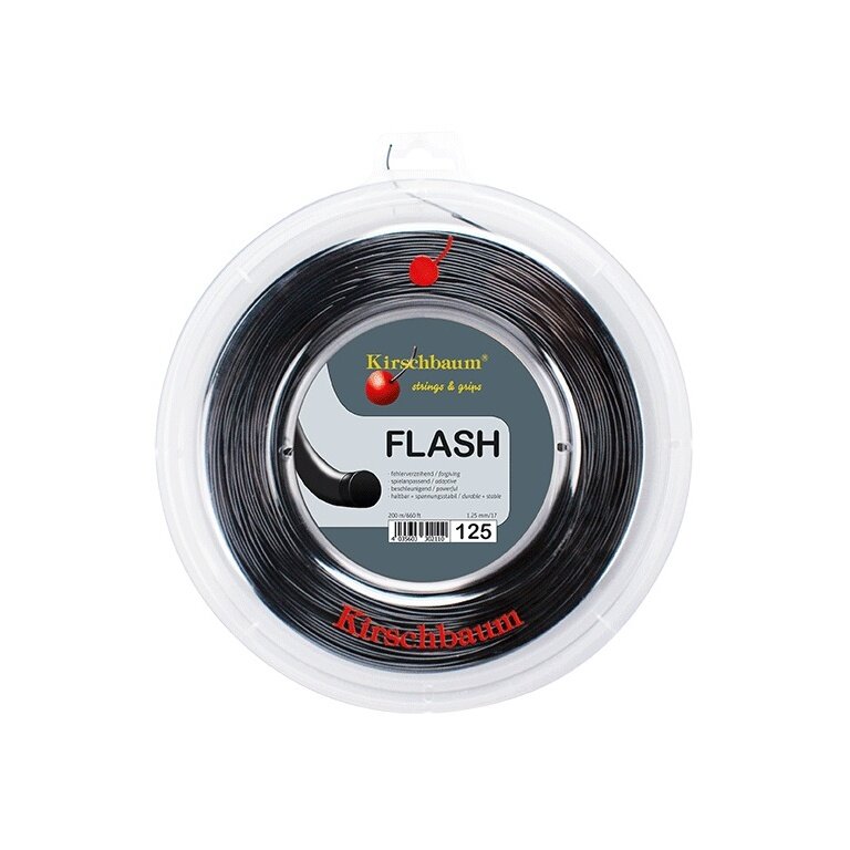Kirschbaum Sznur tenisowy Flash (Wytrzymałość+Moc) czarny 200m rolka