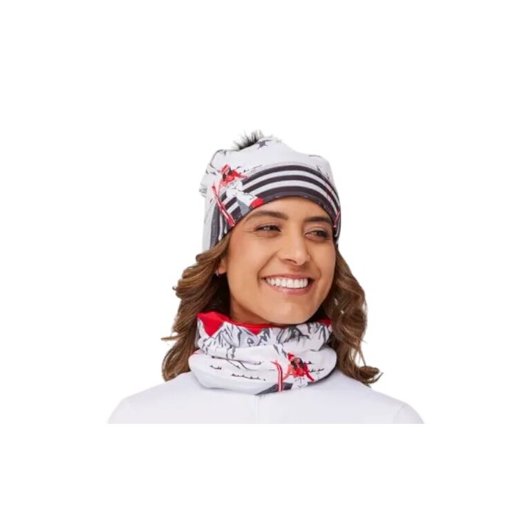 Czapka Krimson Klover (z pomponem) Apres Anyone Beanie - biało/czarna/czerwona dla kobiet - 1 sztuka