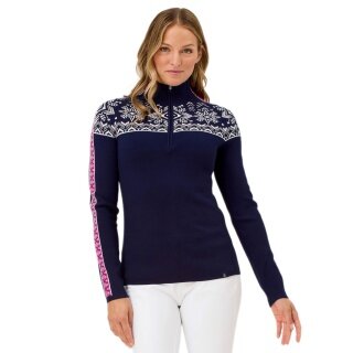 Sweter Krimson Klover Pullover Summit 2.0 Zip Neck (wełna merino) granatowy damski