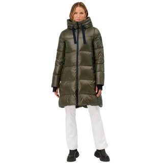 Kurtka zimowa Krimson Klover Compass Long Down (z kapturem, izolacja cieplna) w kolorze khaki dla kobiet