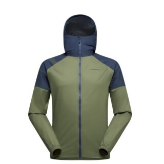 La Sportiva Kurtka biegowa Pocketshell (twarda powłoka, wodoodporna) ciemnozielona/ciemnoniebieska męska