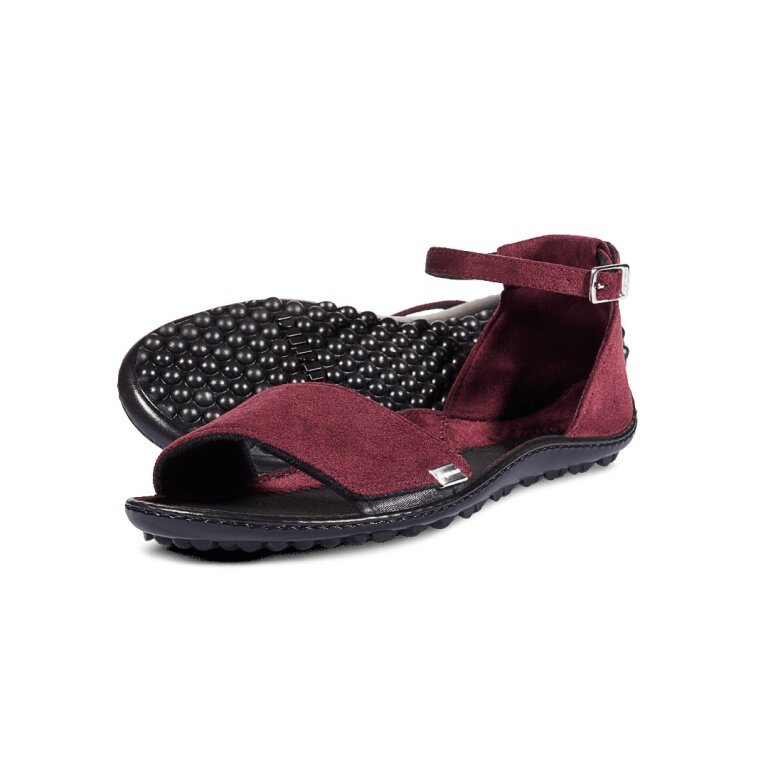Leguano sandały barefoot Jara (elastyczna podeszwa, szeroki krój) bordowe damskie