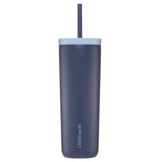 LifeStraw Termos Go Steel Tumbler Izolowany ze stali nierdzewnej, z filtrem wody, ze słomką - granatowy - 500 ml