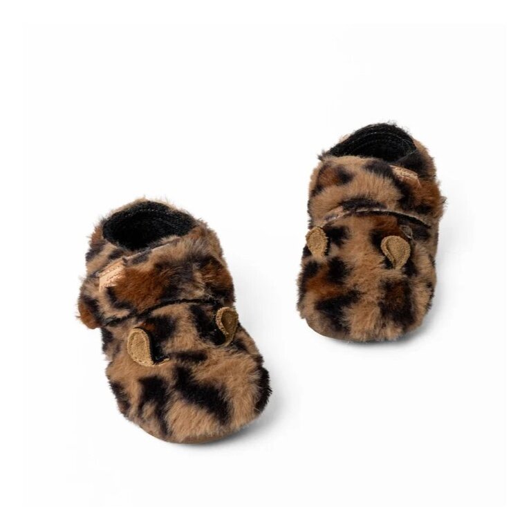 Kapcie Living Kitzbühel Lotte Leopard brązowe dziewczęce (27-30)