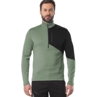 Löffler Koszulka z długim rękawem Block Transtex Merino Midlayer (Half-Zip, izolacja cieplna) zielono/czarna męska
