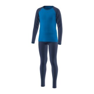 Zestaw bielizny funkcyjnej Löffler Long CB Transtex® Warm Merino 200 (koszulka z długim rękawem i długie spodnie) granatowy dziecięcy