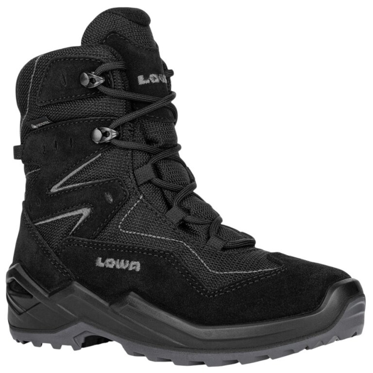 Lowa zimowe buty Lino Hi GTX (skóra zamszowa/tekstylia, wodoodporne) czarne/szare dla małych dzieci