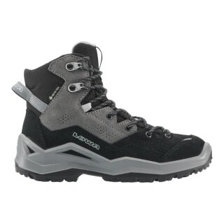 Lowa buty trekkingowe Wandax Mid GTX (skóra zamszowa/syntetyk, wodoodporne) czarne/szare dziecięce