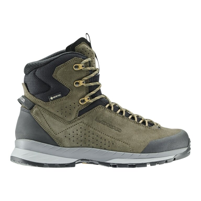 Buty trekkingowe Lowa Delago GTX MID (trekkingowe, zamsz, wodoodporne) oliwkowo-zielone/czarne męskie