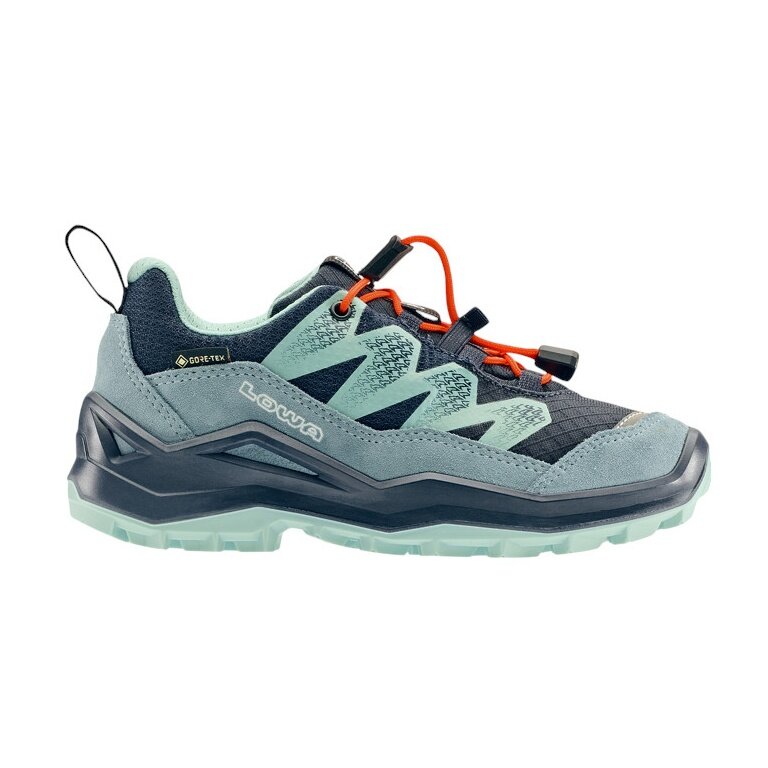 Lowa buty trekkingowe Maddox Pro Low GTX Junior (tekstylia/skóra zamszowa, wodoodporne) granatowo-szare dziecięce