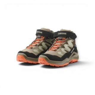 Lowa buty trekkingowe Maddox Pro Mid GTX na rzep Junior (tekstylia/skóra zamszowa, zapięcie na rzep, wodoodporne) oliwkowo-czarny dziecięce
