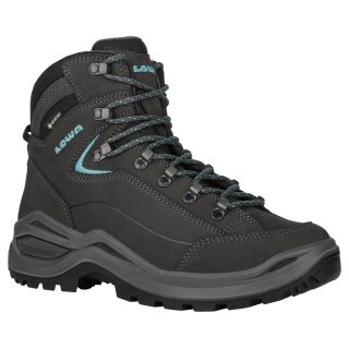 Lowa Buty trekkingowe Renegade Evo Mid GTX (wszechstronne, skóra nubukowa, wodoodporne) asfaltowo-szare/turkusowe Damskie