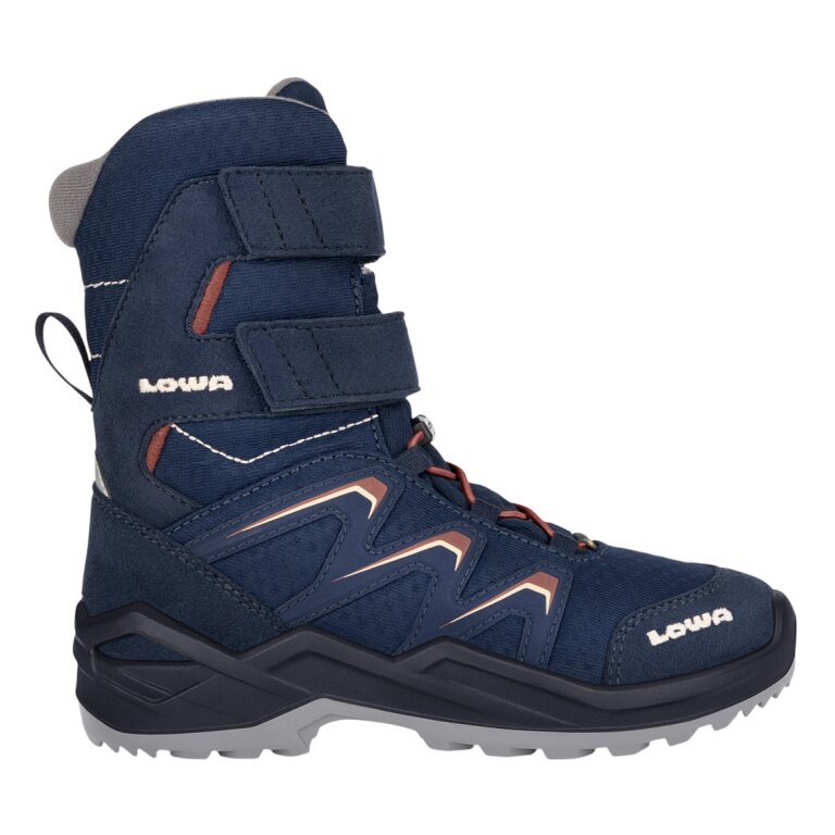 Lowa zimowe buty Maddox Warm High GTX (tekstylia/synteza, wodoodporne) granatowo-czerwone dla dzieci