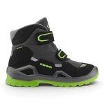 Lowa buty zimowe Milo Evo GTX High (rzep, tekstylia/synteza, wodoodporne) 2026 szare/limonkowe dla małych dzieci