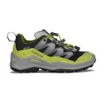 Lowa buty trekkingowe Maddox Pro Low GTX Junior (tekstylia/zwierzęca skóra zamszowa, wodoodporne) czarne/limonkowe dziecięce